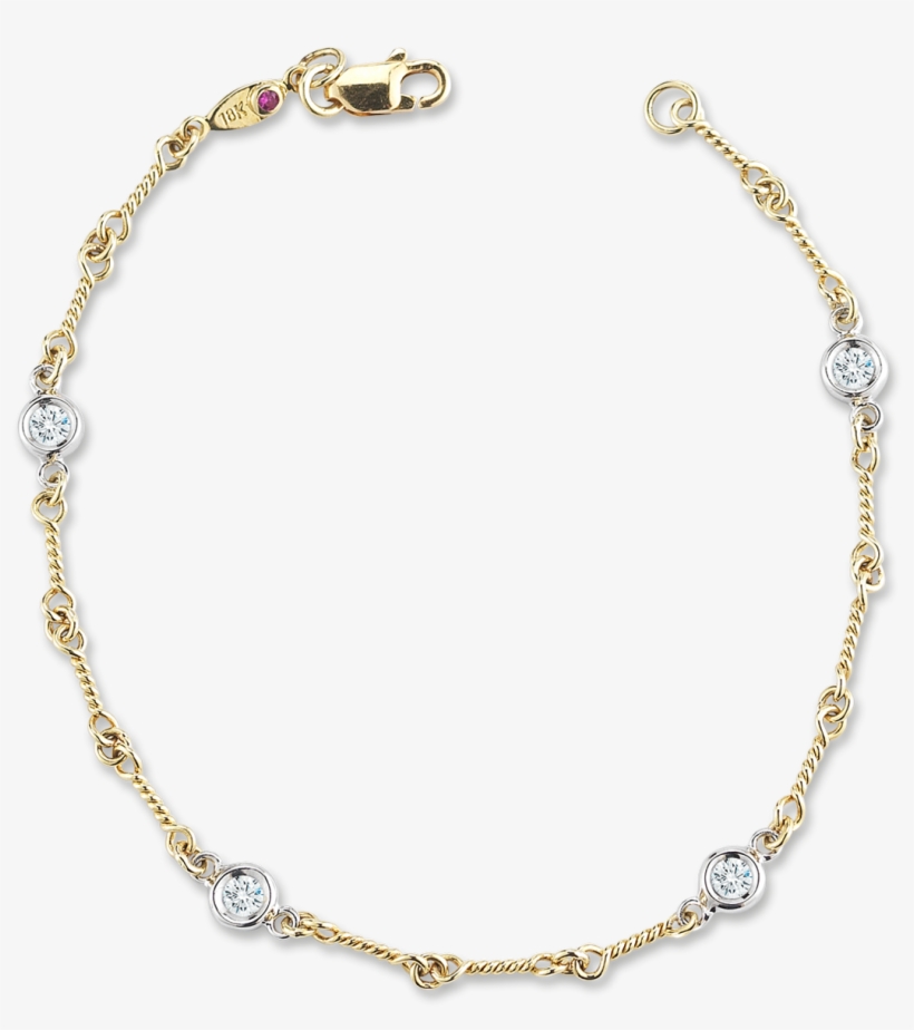 Dogbone Chain Bracelet With Diamond Stations - Bracelet, transparent png