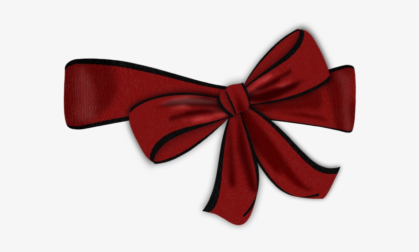 Red Bow With Black Edge Clipart - Dark Red Bow Clipart, transparent png
