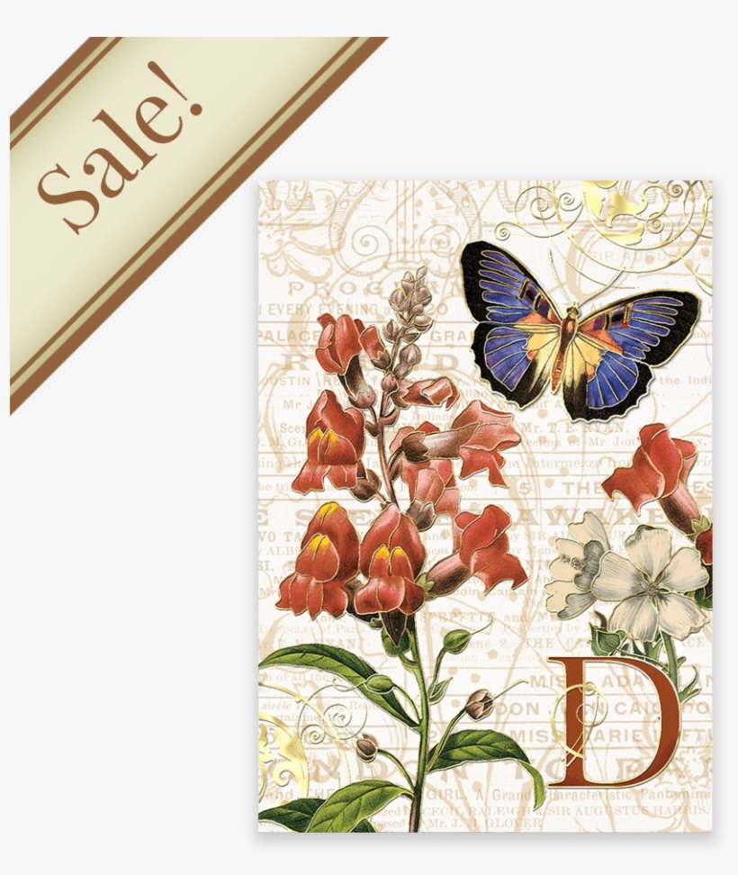 Monogram D Pouch Note Cards - Antirrhinum Or Snapdragons By Redoute Queen Duvet, transparent png