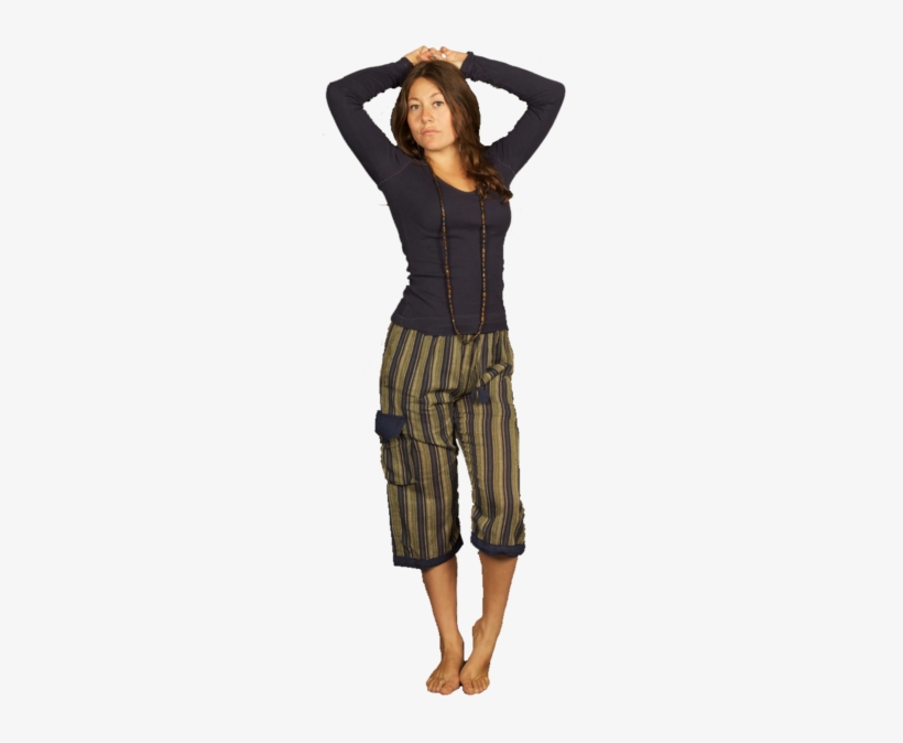 Striped 3/4 Lounge Pants - Girl, transparent png