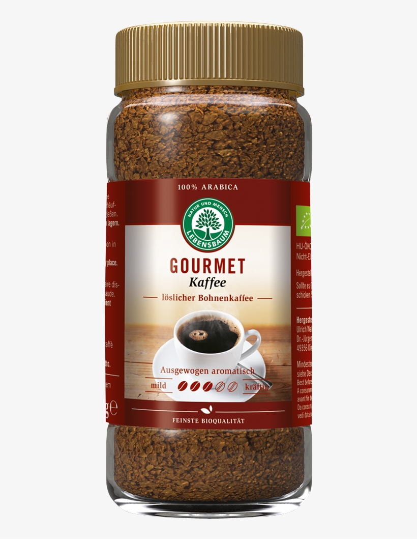 Gourmet Coffee Instant Lebensbaum Organic - Lebensbaum Gourmet Coffee, Instant Coffee - 100 G, transparent png