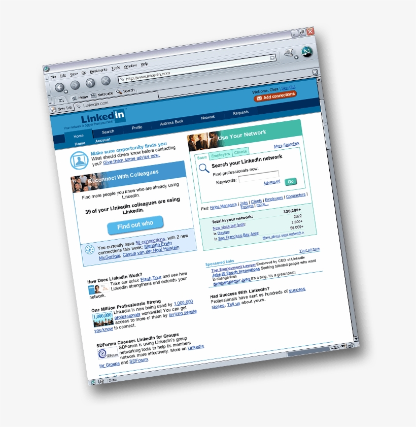 The 2004 Homepage Was The First Deeper Tab-based Navigation - First Linkedin Page, transparent png
