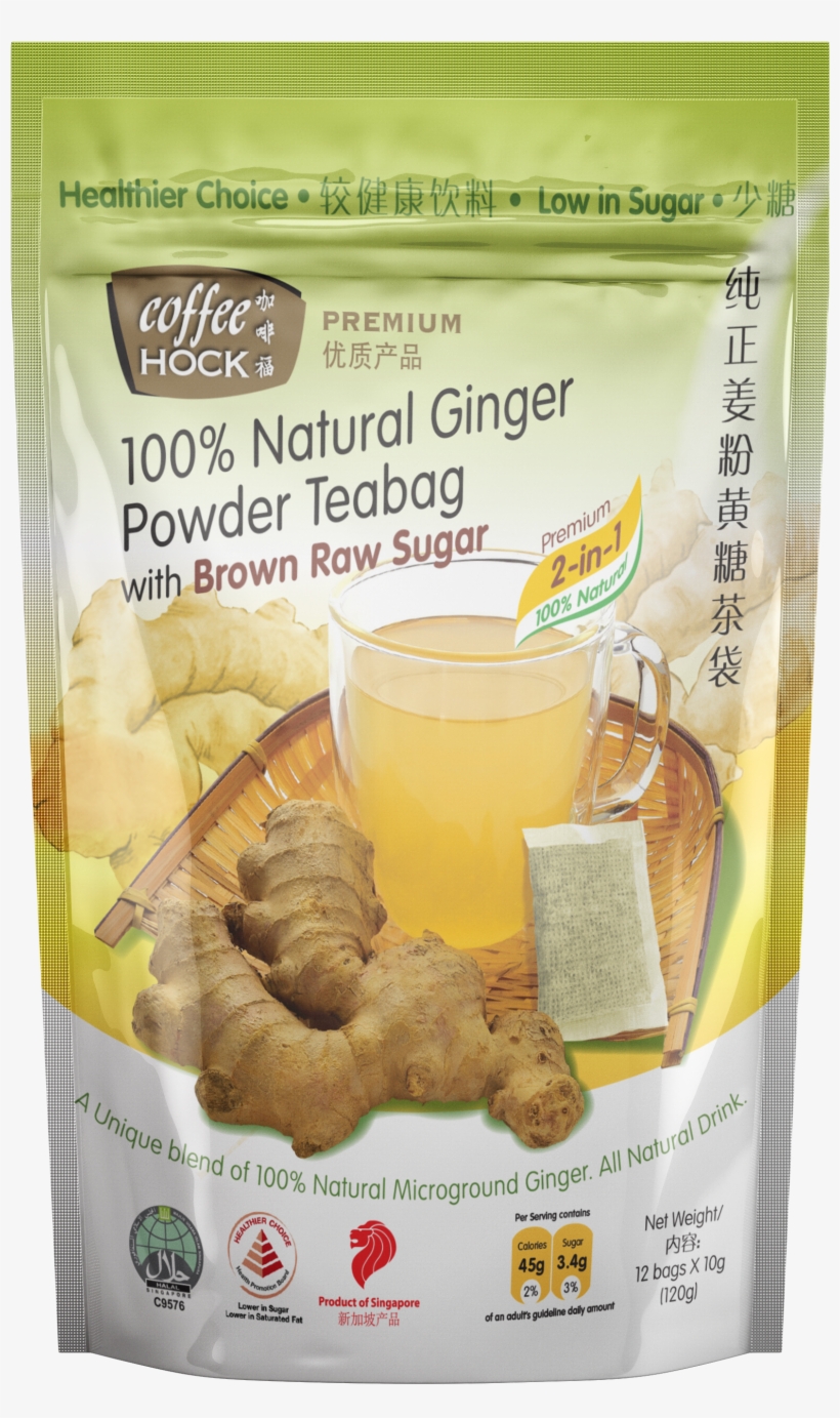 100% Natural Ginger Powder Teabag With Brown Raw Sugar, transparent png