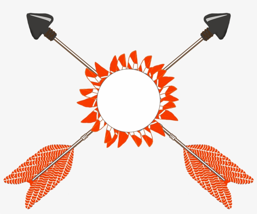 Orange Red Tribal Arrows Clipart - Crossed Arrows Clipart Color, transparent png