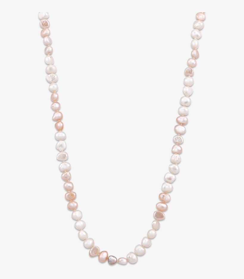 Pink And White Freshwater Pearl Necklace - Necklace, transparent png