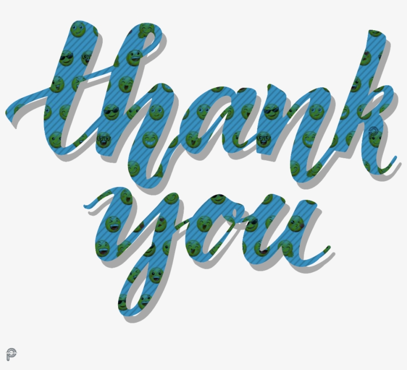Thankyou Ty Smiley Texture Texteffect Blue Picsartpass - Calligraphy, transparent png