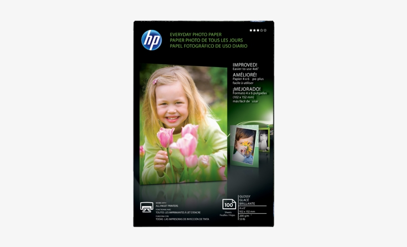 Hp Everyday Glossy Photo Paper-100 Sht/4 X 6 In - Hp Photo Paper, transparent png
