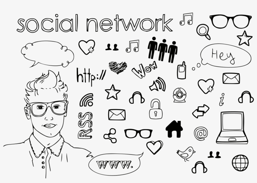 Big Image - Art Print: Foytik's Social Network Doodles. Handsome, transparent png