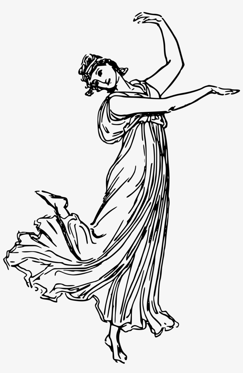 Big Image - Dancing Lady Clipart Black And White, transparent png