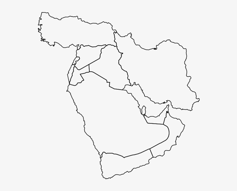 Moyen Orient Politique Png Images 582 X - Blank Map Of The Middle East Without Border, transparent png