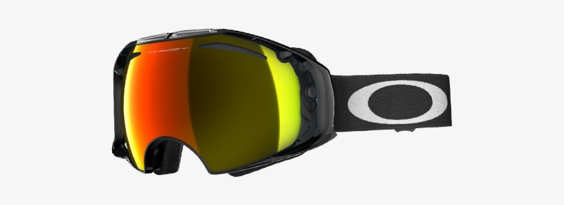 Oakley Oo7037 Airbrake Black Fire Persimmon Goggles - Oakley Airbrake Goggle Jet Black/fire And H.i. Yellow,, transparent png
