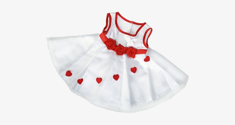 Adorable Heart Dress - Adorable Hearts Dress Outfit Fits Most 14" - 18" Build-a-bear,, transparent png