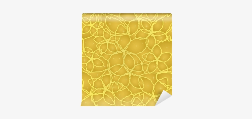 Seamless Floral Golden Lines On Gold Wallpaper Wall - Photograph, transparent png