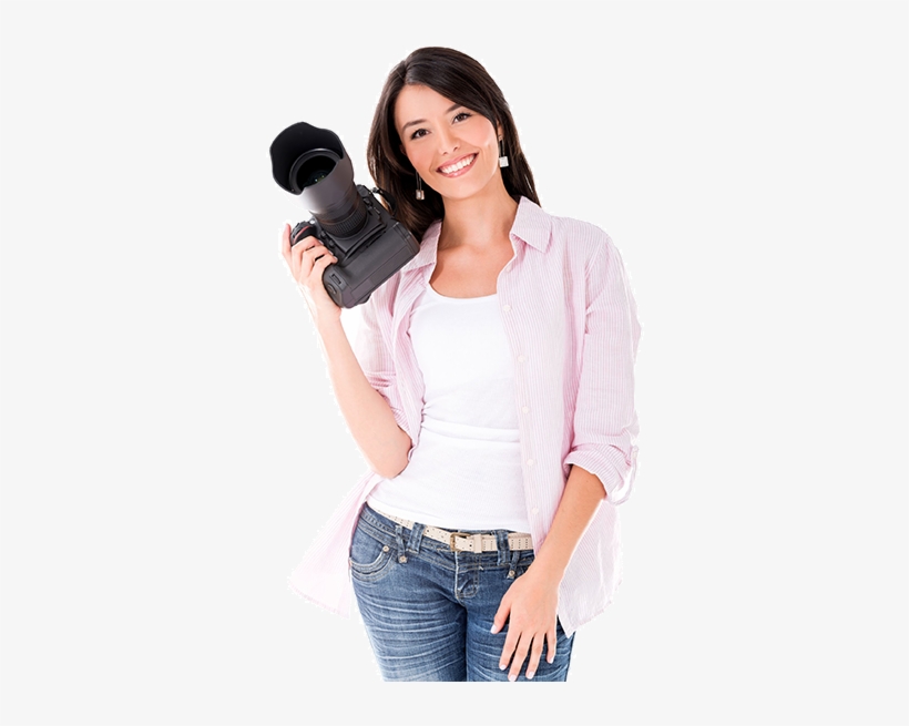 Showreel Production - Camera With Girl Png, transparent png