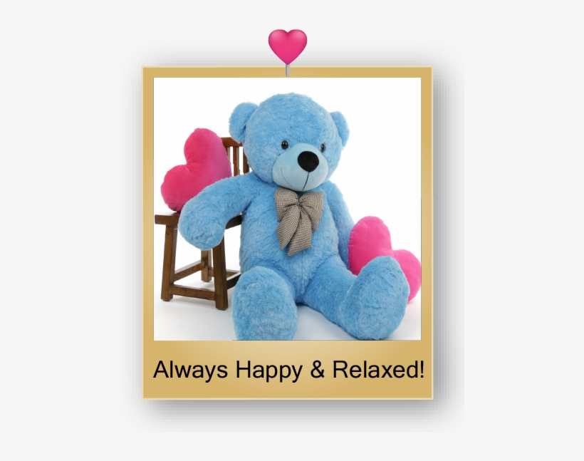 Happy Cuddles Giant Blue Teddy Bear - Obituary, transparent png