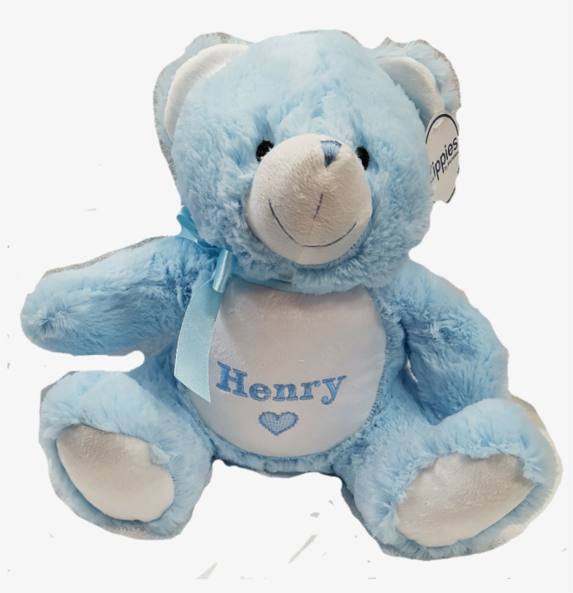 Personalised Pale Blue Teddy Bear Embroidered With, transparent png