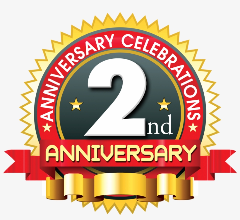 2nd Anniversary Logo Template With Shadow On Circle - 5th Year Anniversary Logo, transparent png