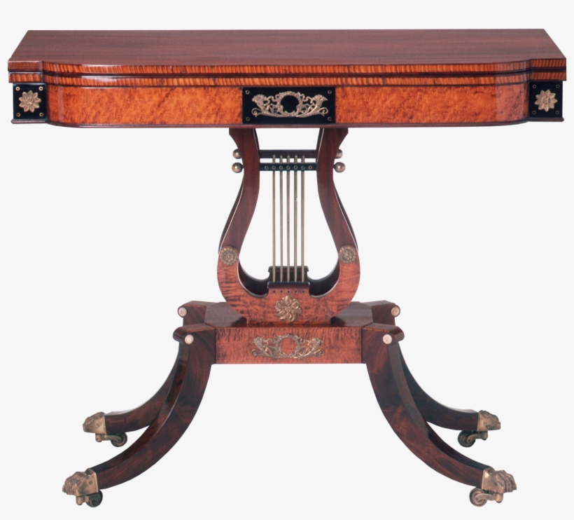 Lyre-base Card Table, transparent png