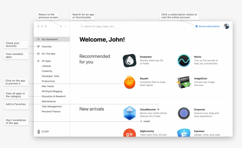 Setapp Dashboard - Setapp, transparent png