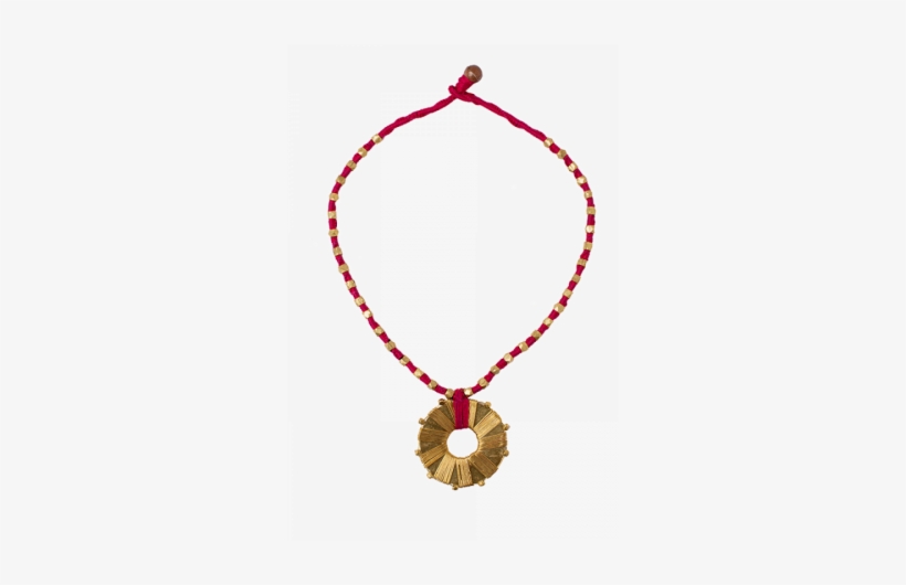 Dhokra Red Necklace With Round Golden Pendant - Glutathione Localization In Cells, transparent png