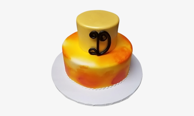 Round Gold Cake - Fondant, transparent png