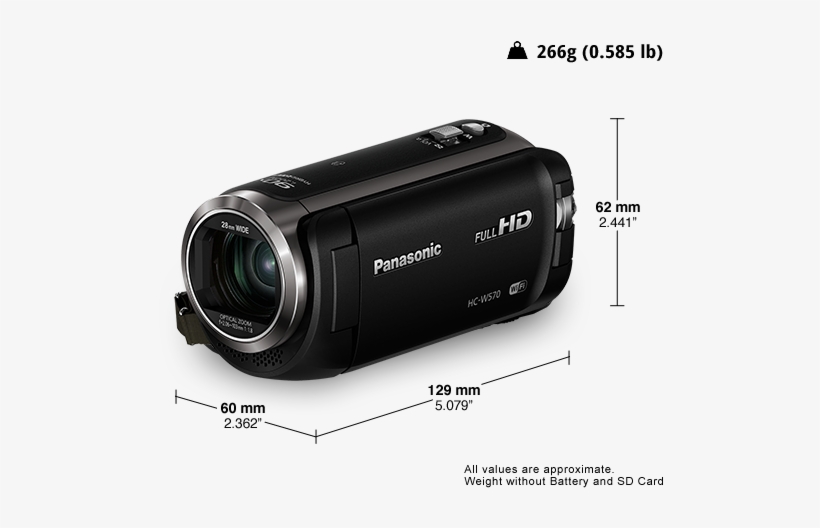 Hd Camcorder Hc-w570 - Panasonic Hc-w570 - Camcorder, transparent png