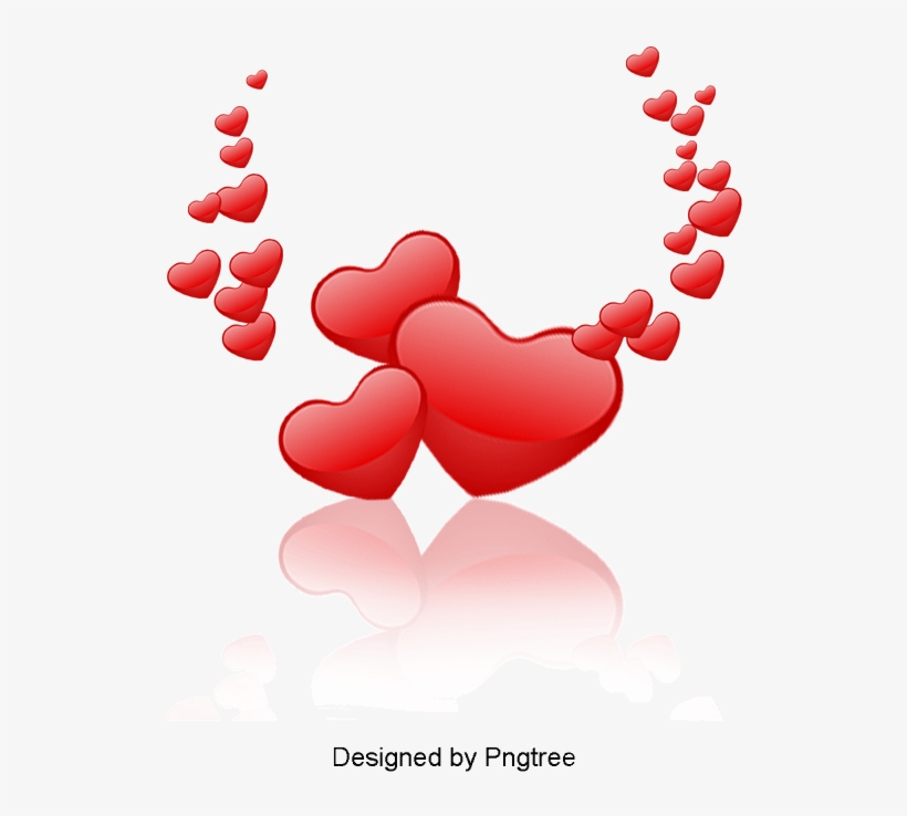 Wreath With Red Hearts, Wedding, Festive, Love Png - Portable Network Graphics, transparent png