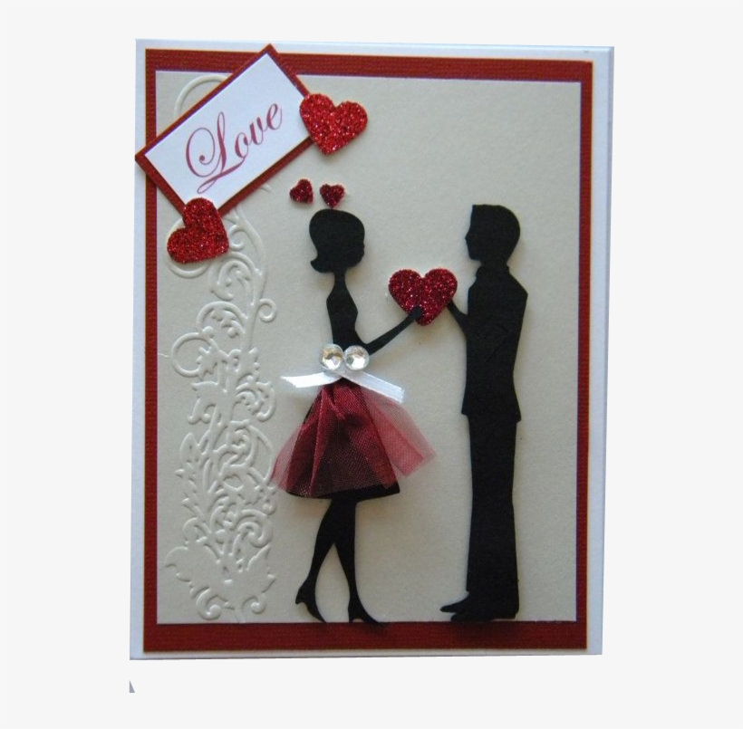 Valentines Day Couple Love Card - Handmade Card For Valentine's Day, transparent png