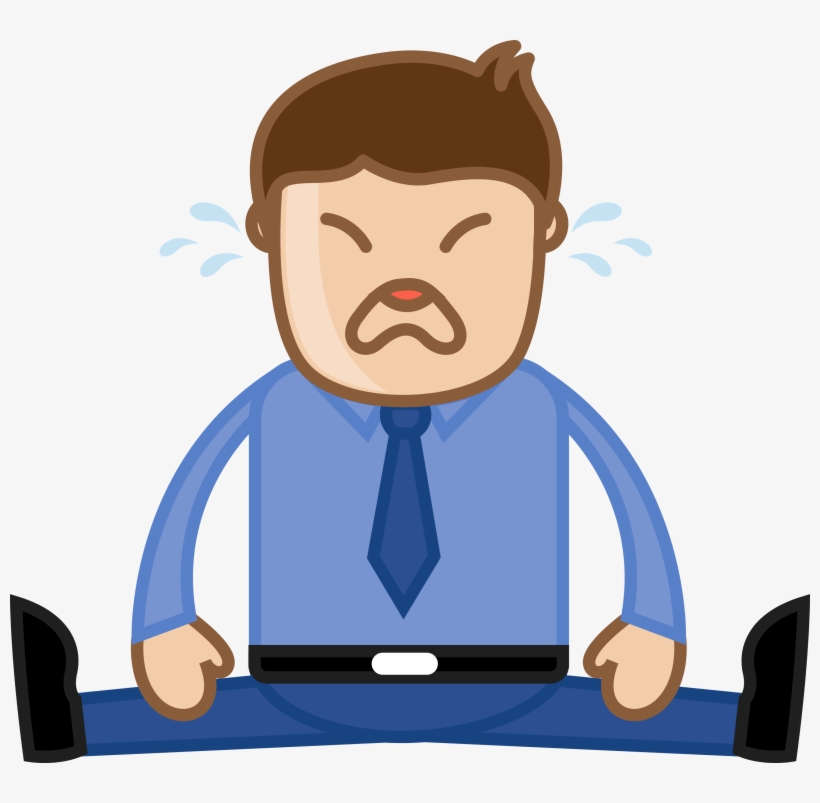 Man Crying Deadlines Concept Office Corporate Cartoon - Imagenes De Hombre Triste Animado, transparent png