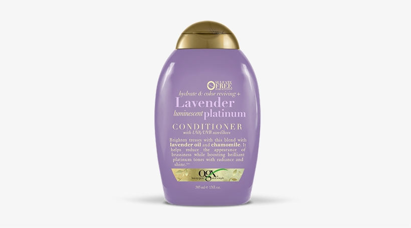 Ogx Lavender Luminescent Platinum Conditioner 385ml, transparent png