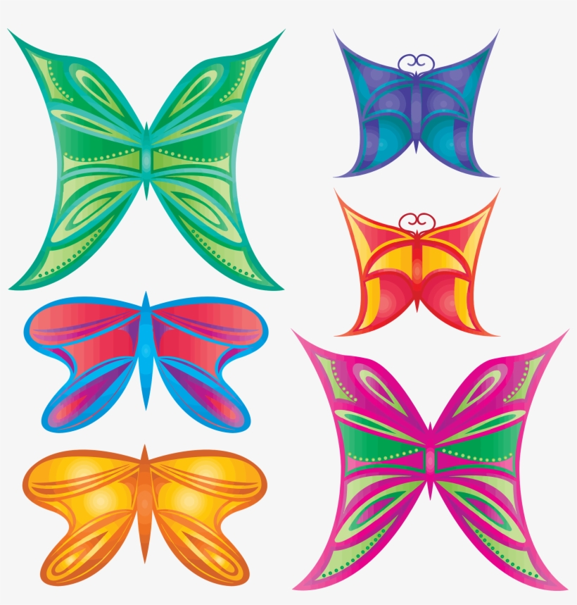 This Free Icons Png Design Of Colorful Abstract Butterflies, transparent png