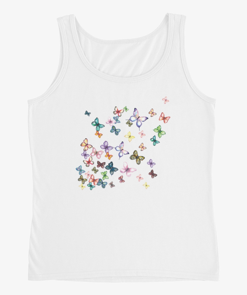 Butterfly Swarm Ladies Tank - Active Tank, transparent png