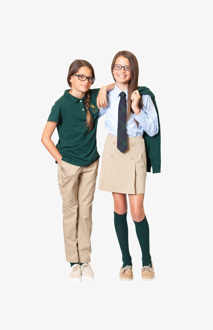 Chapel Dress Day - Green And Tan School Uniform, transparent png