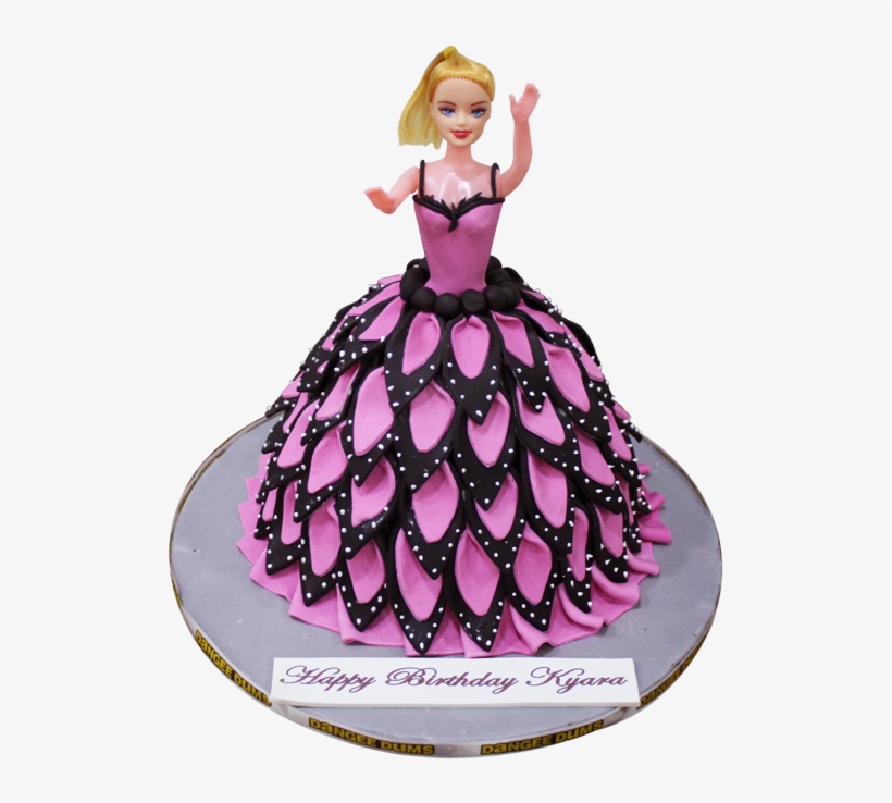 Pink Black Barbie Doll Cake - Barbie Doll Cake Png, transparent png