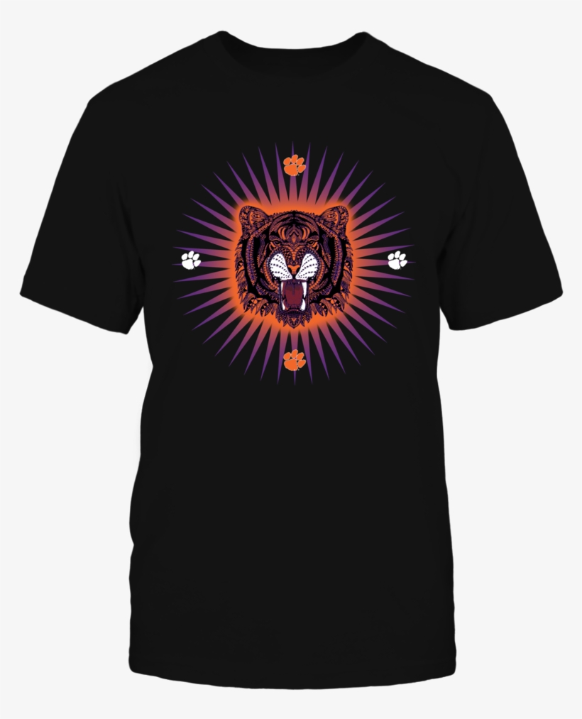 Angry Tiger T-shirt, Clemson Tigers Official Apparel - Hurricane Heart, transparent png