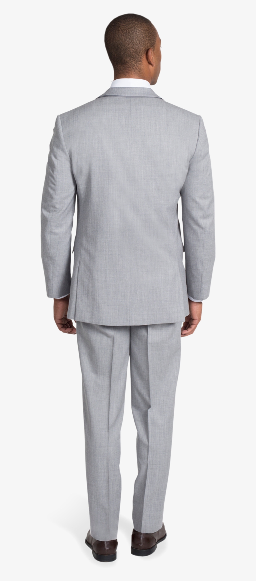 Heather Grey Notch Lapel Suit - Gray Back Suit, transparent png