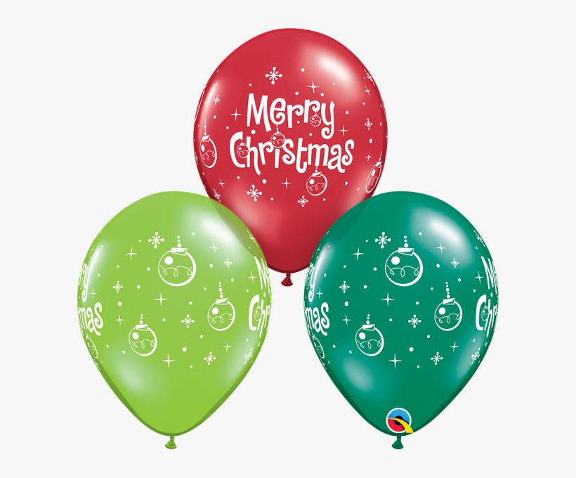 Christmas Ornaments 11" Latex Balloons - 11'' Merry Christmas Ornaments Assorted Latex X 25, transparent png