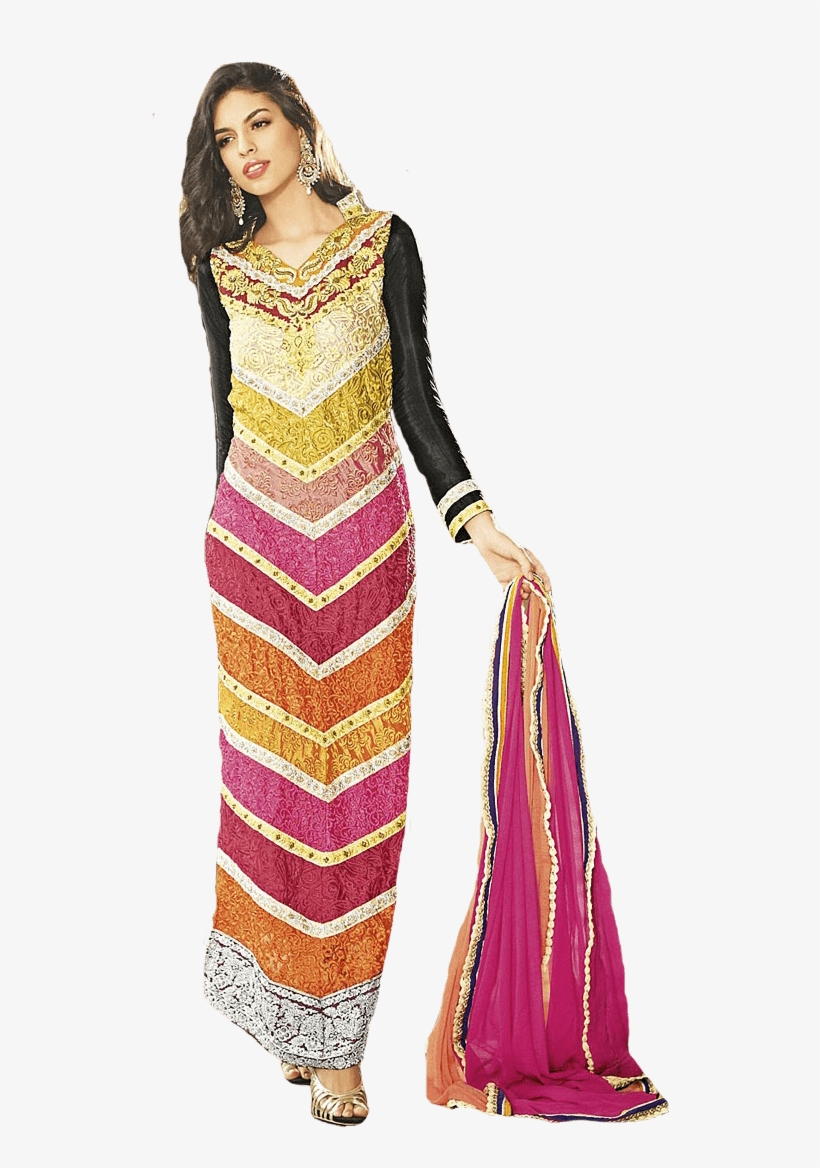 If People Turn Arround To Look At You On The Street,you - Hypnotex Black Embroidered Silk Crepe Unstitched Salwar, transparent png