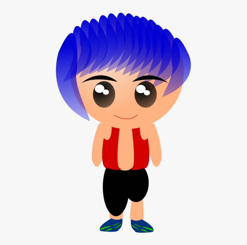 Boy Blue Hair Blue Hair Hairstyle Clipart Character Png 530x750 PNG