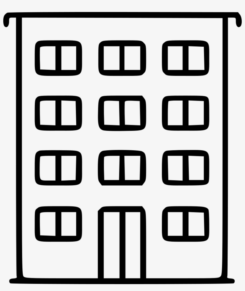 Residential Building Property Estate Apartment Home - Monochrome, transparent png
