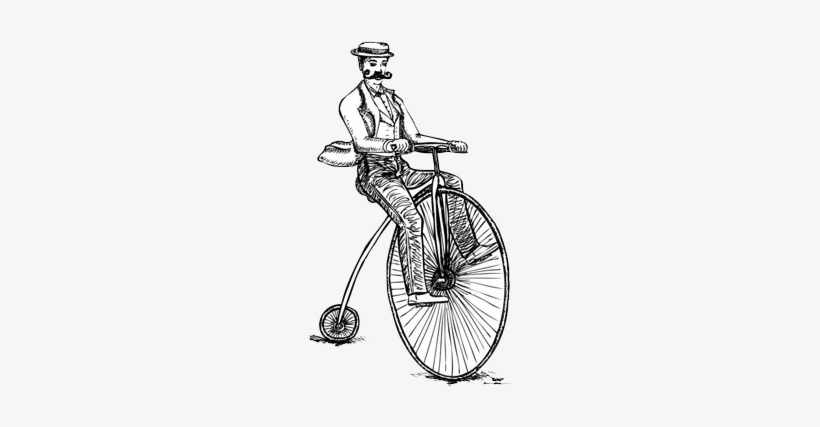20 Aug 2012 - Man On Penny Farthing Drawing, transparent png
