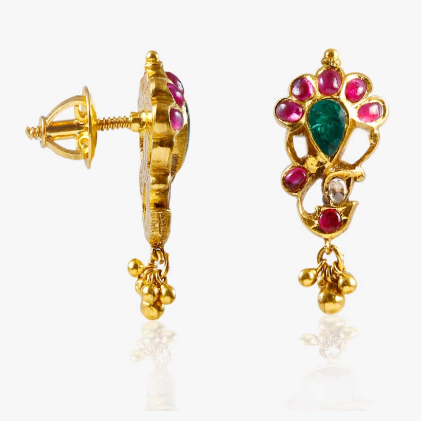 Lord Ganesha Gemstone Earrings - Earrings, transparent png