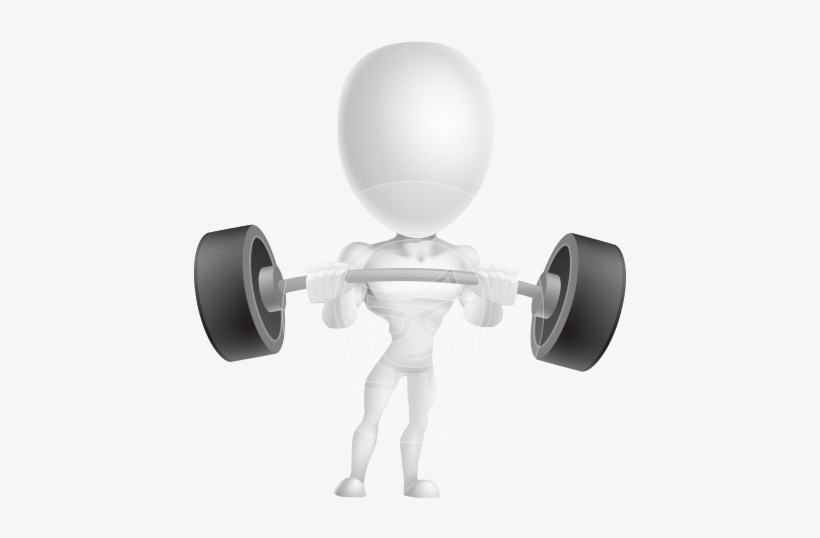 3d, Man - 3d White Man Barbell Png, transparent png
