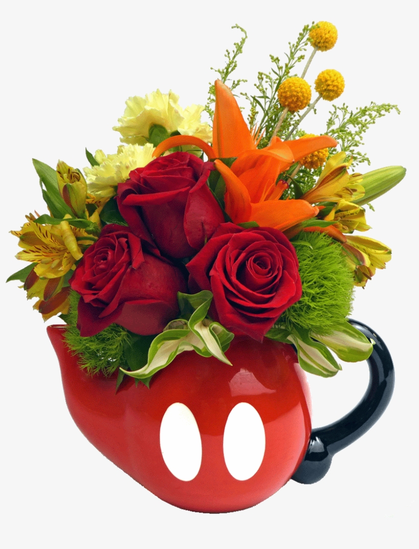 Mickey Mouse Pants Teapot Bouquet - Mickey Y Minnie Mouse Flowers, transparent png