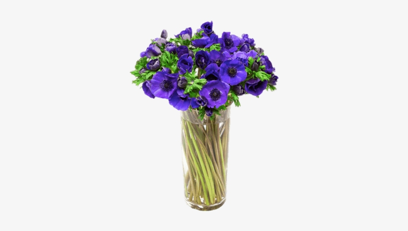 Vase Of Purple Anemones - Anemone, transparent png