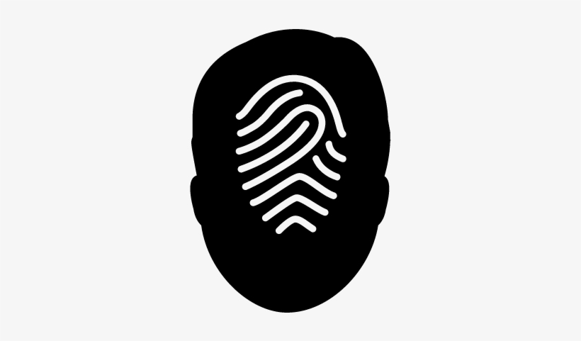 Fingerprint On A Male Head Silhouette Vector - Simbolo Control De Acceso, transparent png