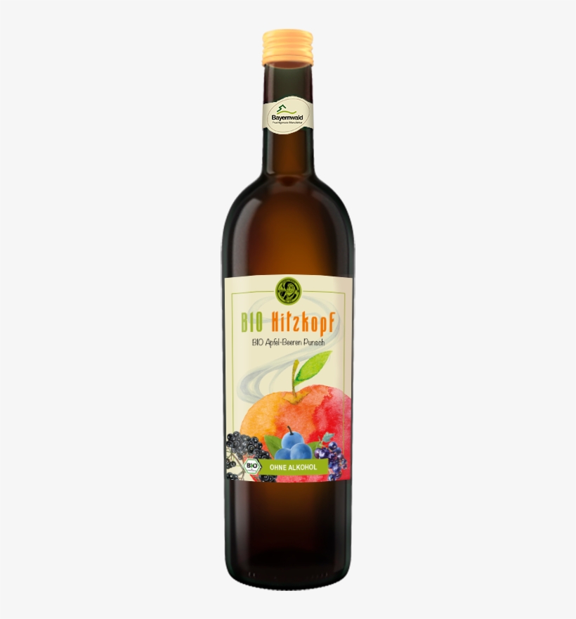 Hitzkopf Organic Apple-berry Punch Without Alcohol - Glass Bottle, transparent png