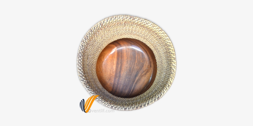 Rattan Flower Vase Basket With Wooden Bowl Base Top - Bangle, transparent png