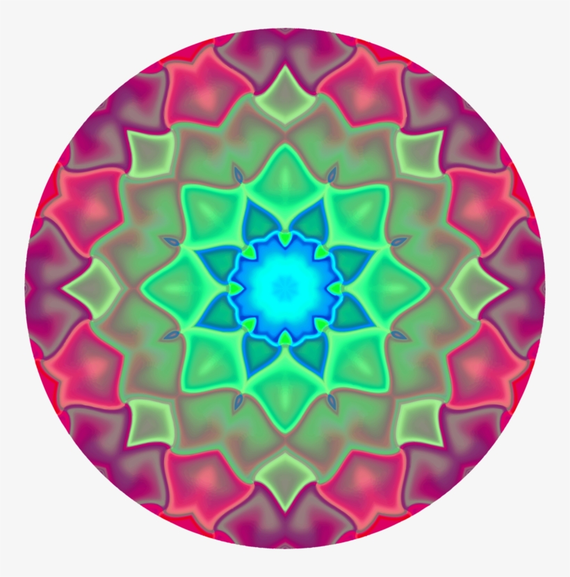 Mandala 21 Kaleidoscope Light Color - Nfl Christmas Fabric Ornaments, transparent png