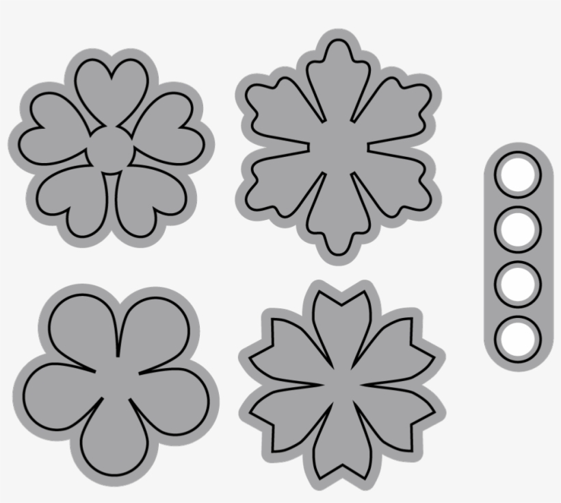 Small Flowers Cutting Die Set - Die, transparent png